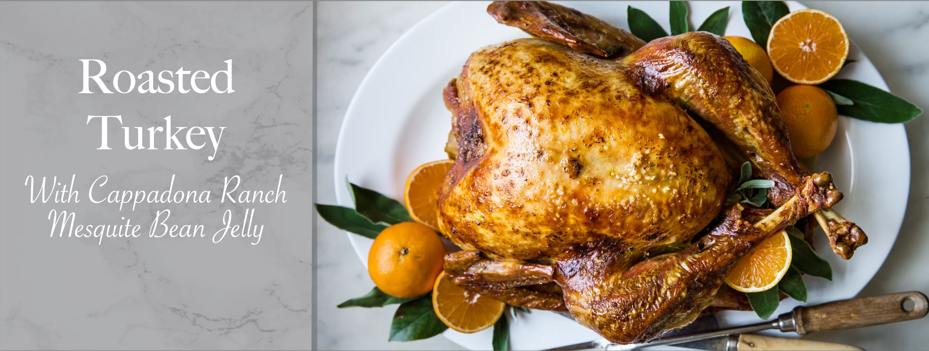 Roasted Turkey with Cappadona Ranch Mesquite Bean Jelly