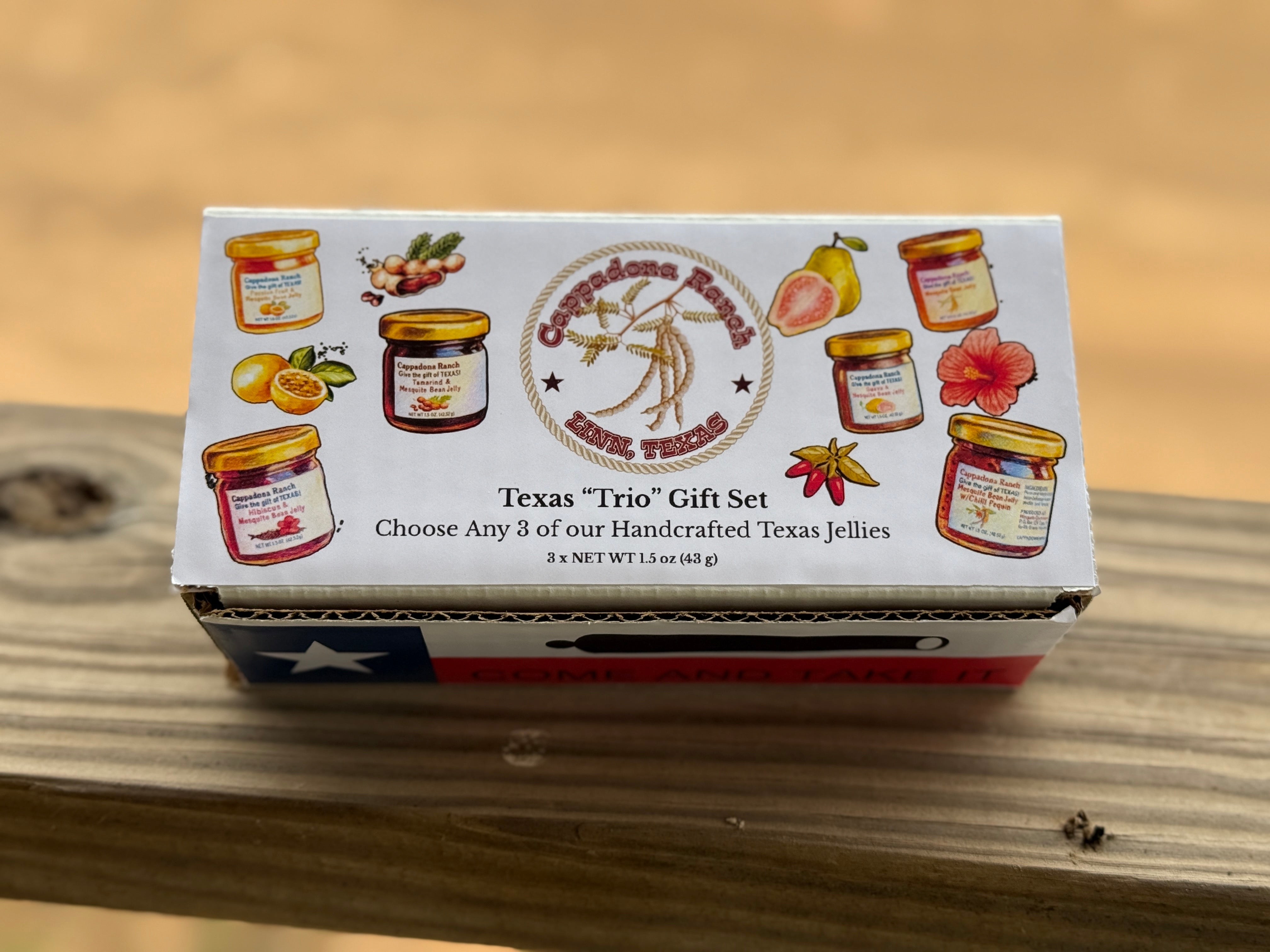 Mesquite Jelly Trio - Build Your Own (3 Jars, 1.5 oz Each) Wholesale - Cappadona Ranch