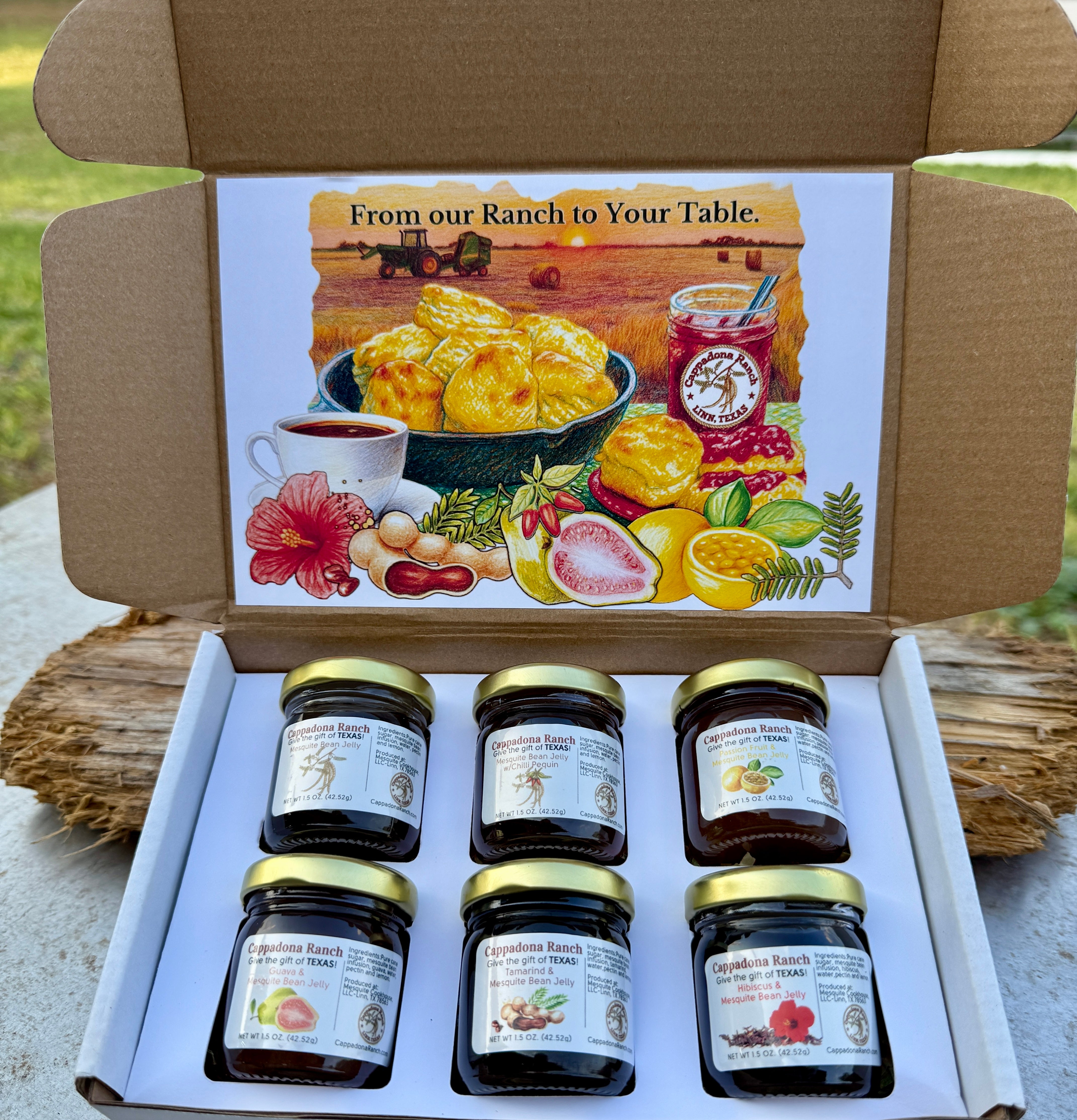 Cappadona Ranch Mesquite Jelly Gift Set – 6 Mini Jars