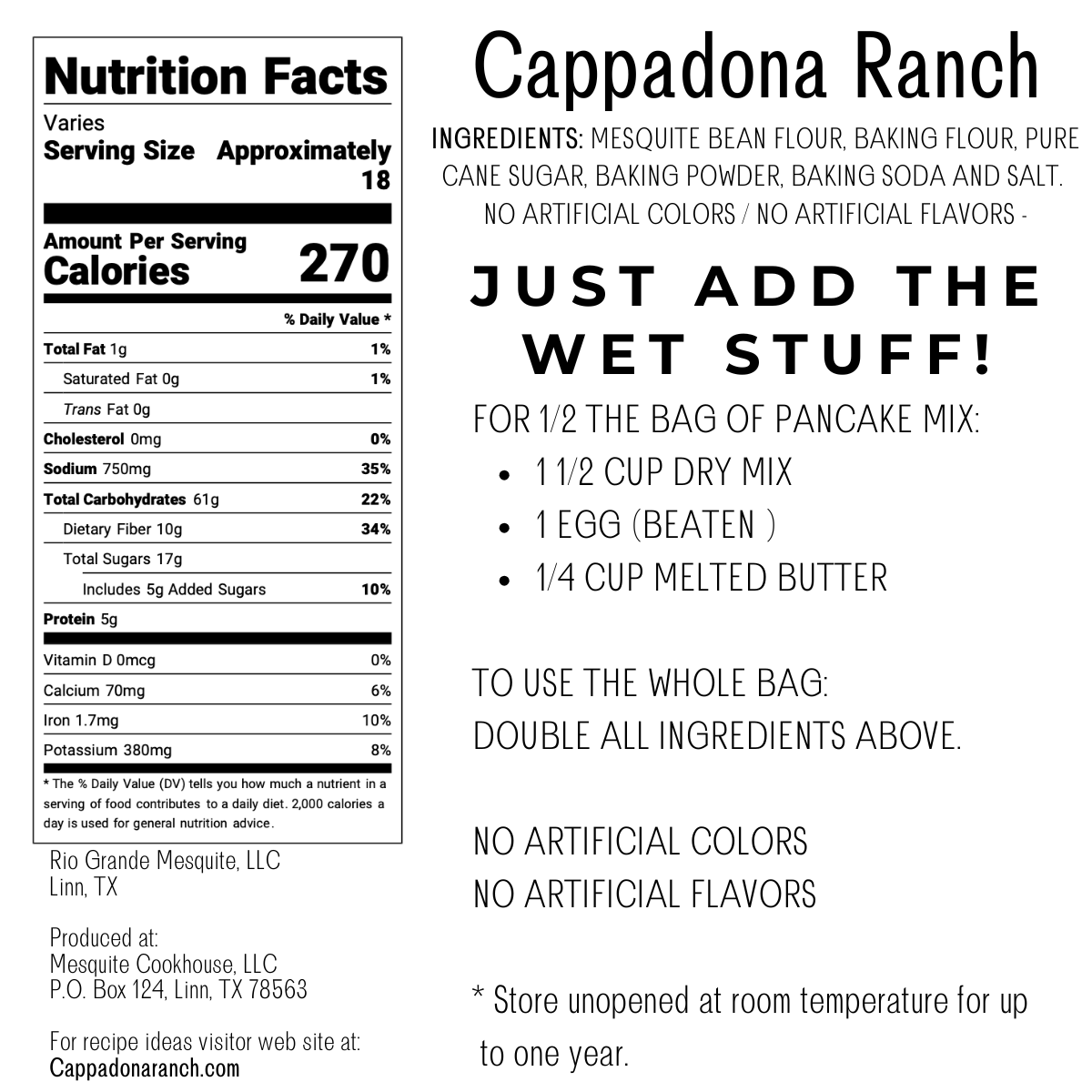 Mesquite Bean Banana Bread Mix