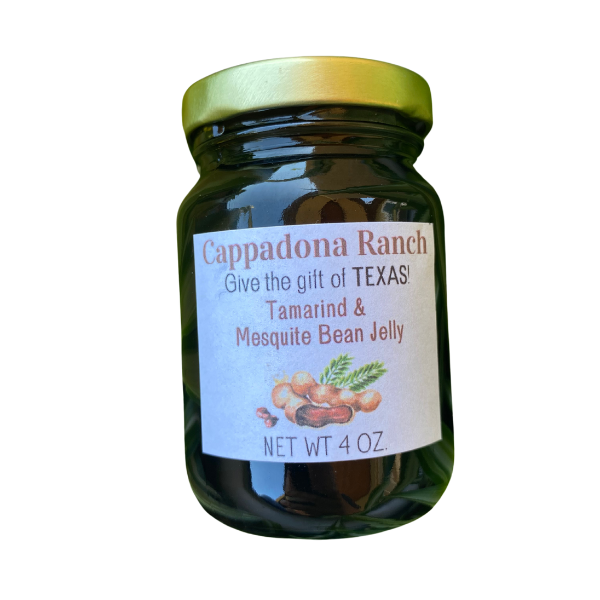 Cappadona Ranch tamarind and mesquite bean jelly 4oz label – no preservatives