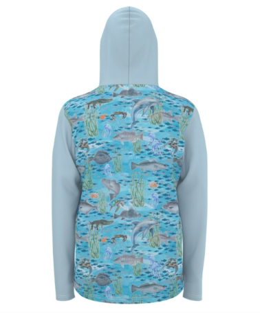 "Shallows of South Texas" Long Sleeve Fishing Shirt with Hoodie and Thumb Holes