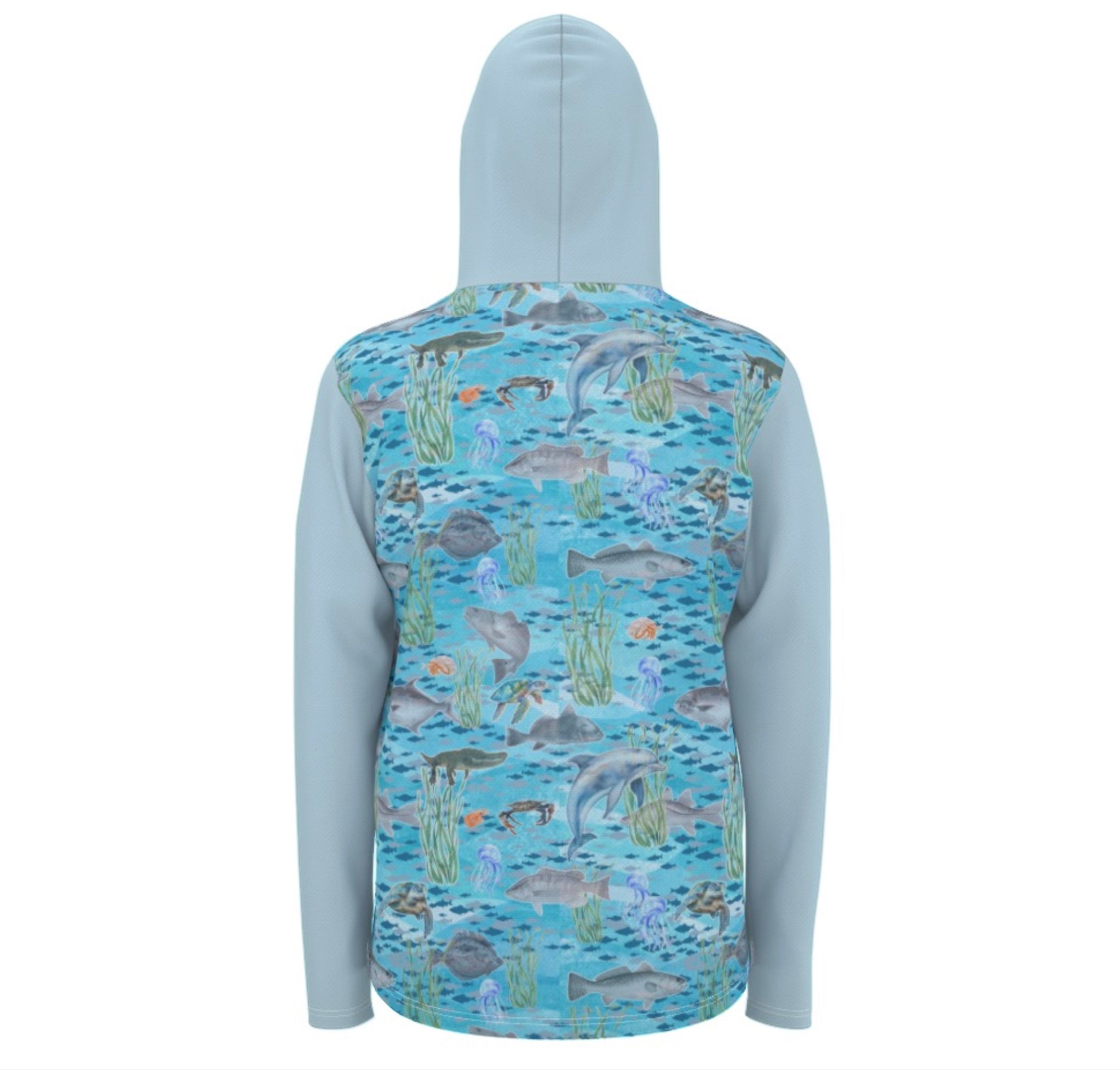 "Shallows of South Texas" Long Sleeve Fishing Shirt with Hoodie and Thumb Holes