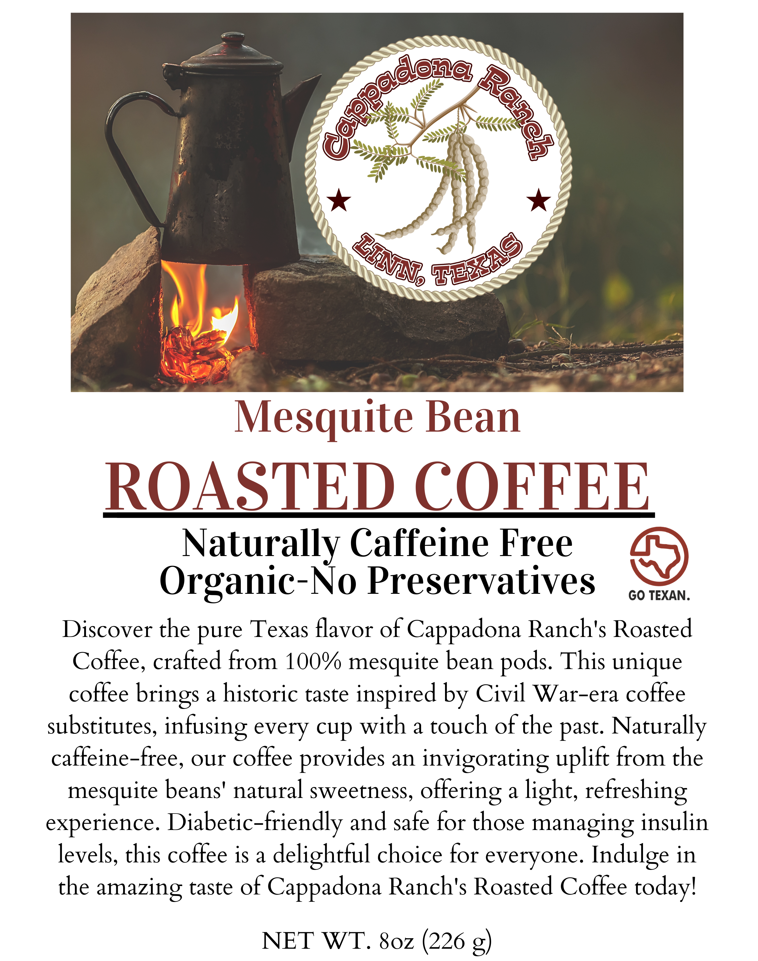 Cappadona Ranch Mesquite Roasted Coffee