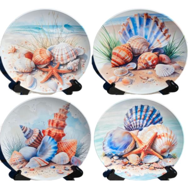 Sand and Shell Symphony Plates Set (4-Piece)