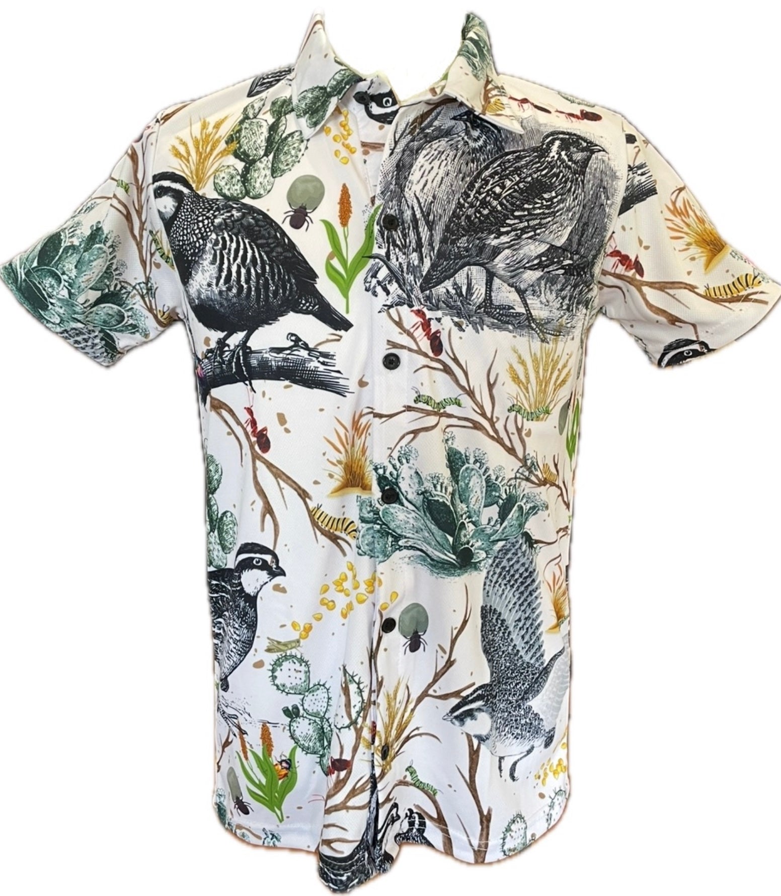 "Bobwhite Quail"- Full Button Down Performance Shirt