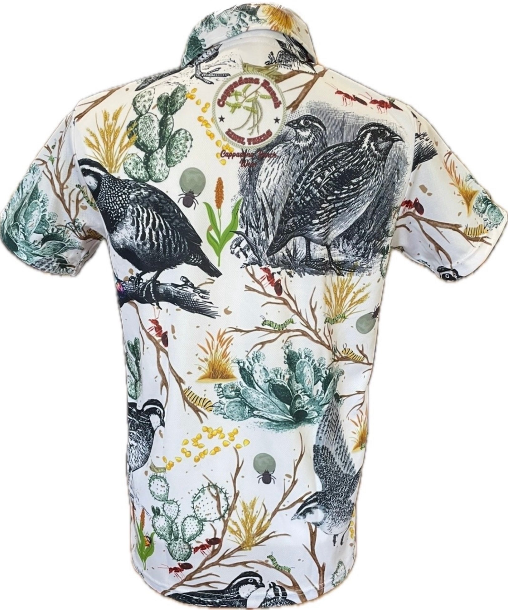 "Bobwhite Quail"- Full Button Down Performance Shirt