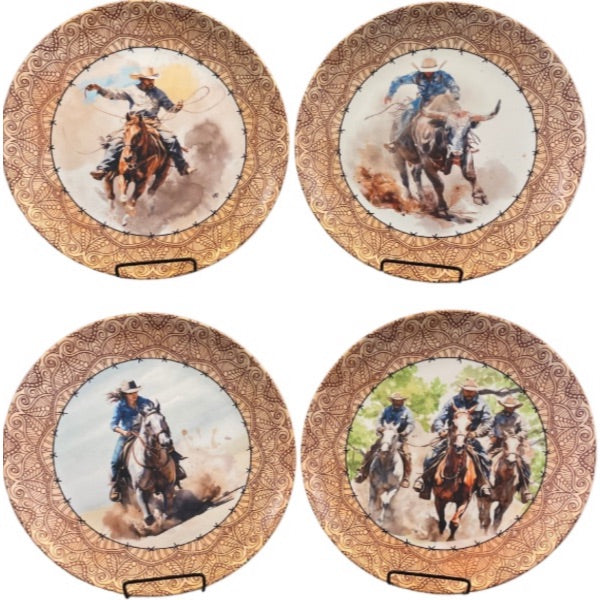 Texas Riders Collection 10" Plates Set (4-Piece)