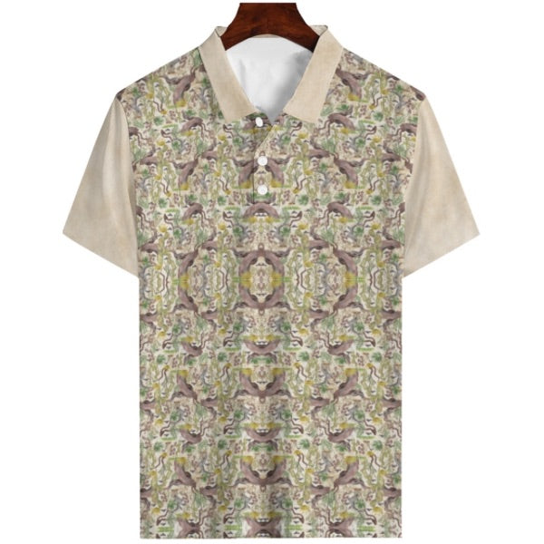 "Brushland's Frontier"- Classic: Men's Polo Shirt Sport with Solid Sleeves and Collar