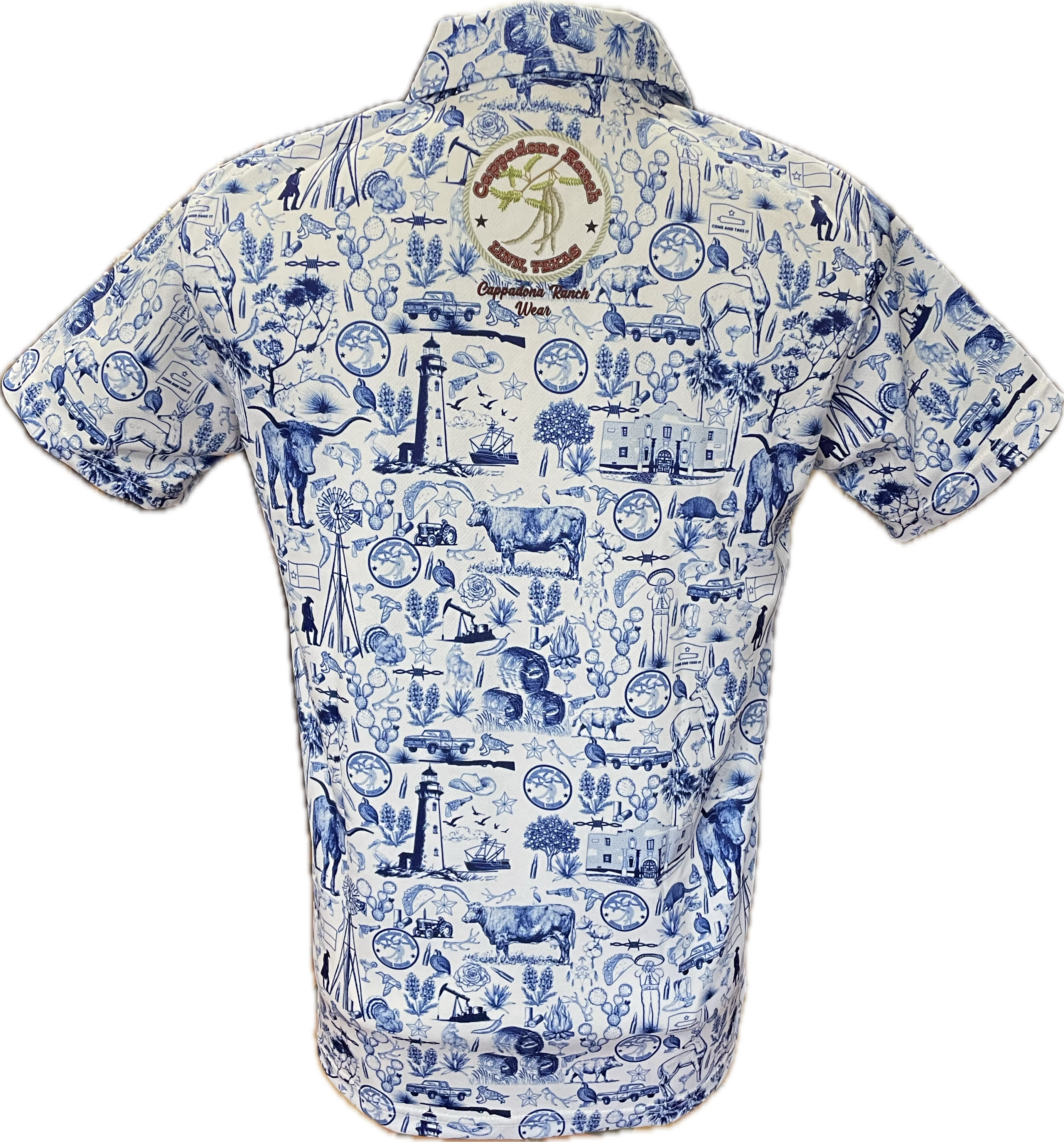 "Blue South Texas Saga"- Full Button Down Performance Shirt