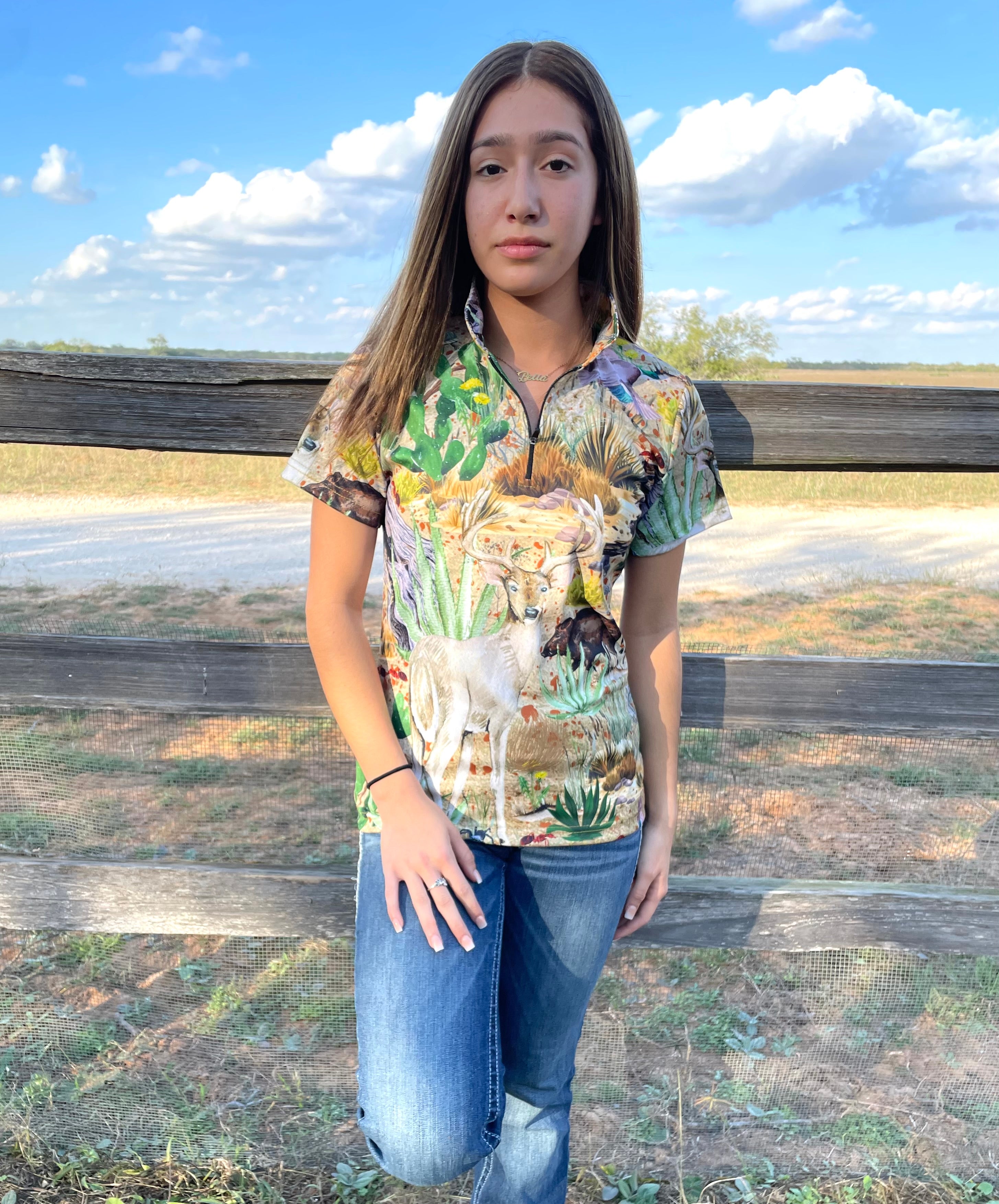 "Rio Country Camo" -Woman's Polo with Zipper