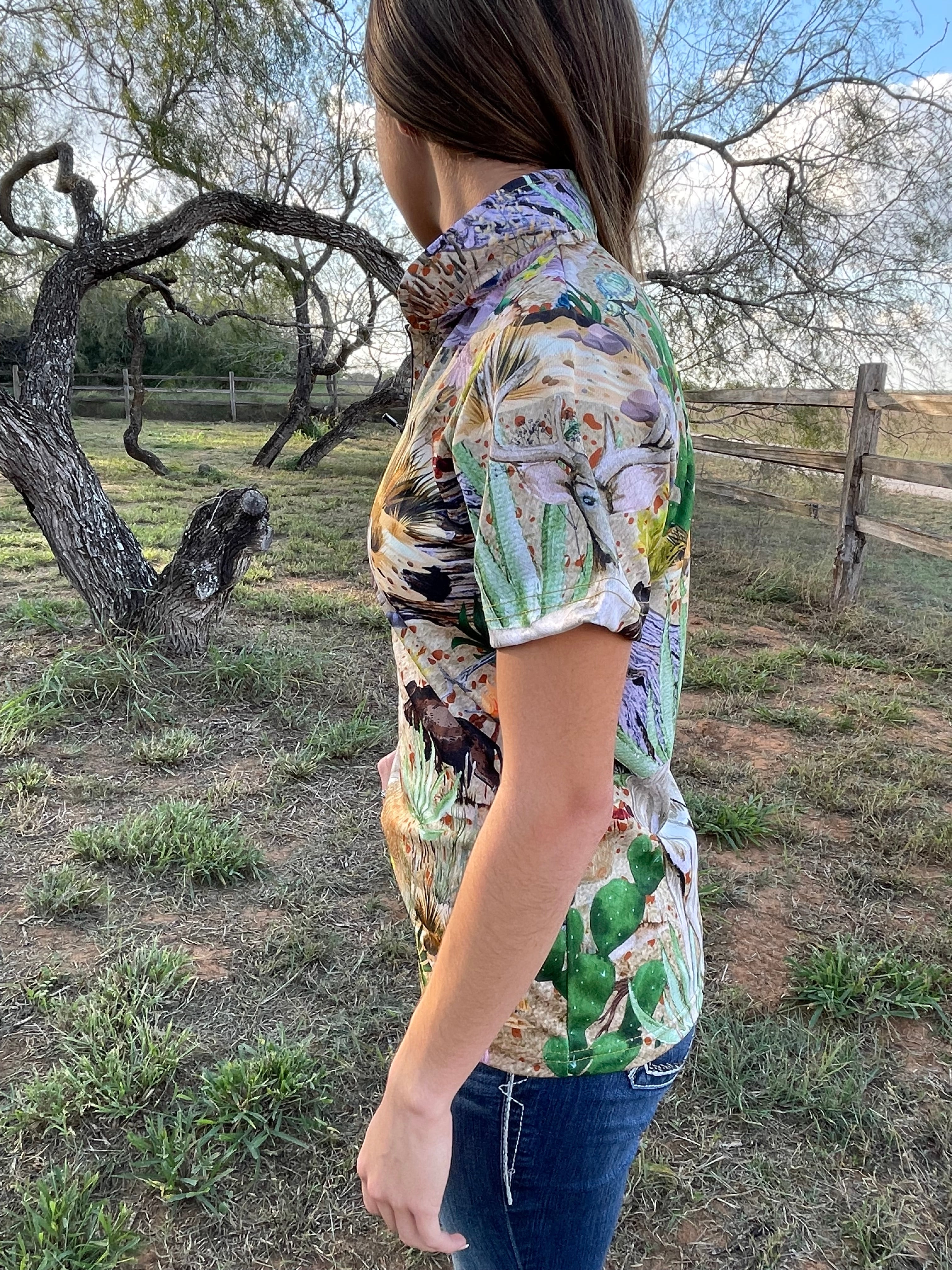 "Rio Country Camo" -Woman's Polo with Zipper