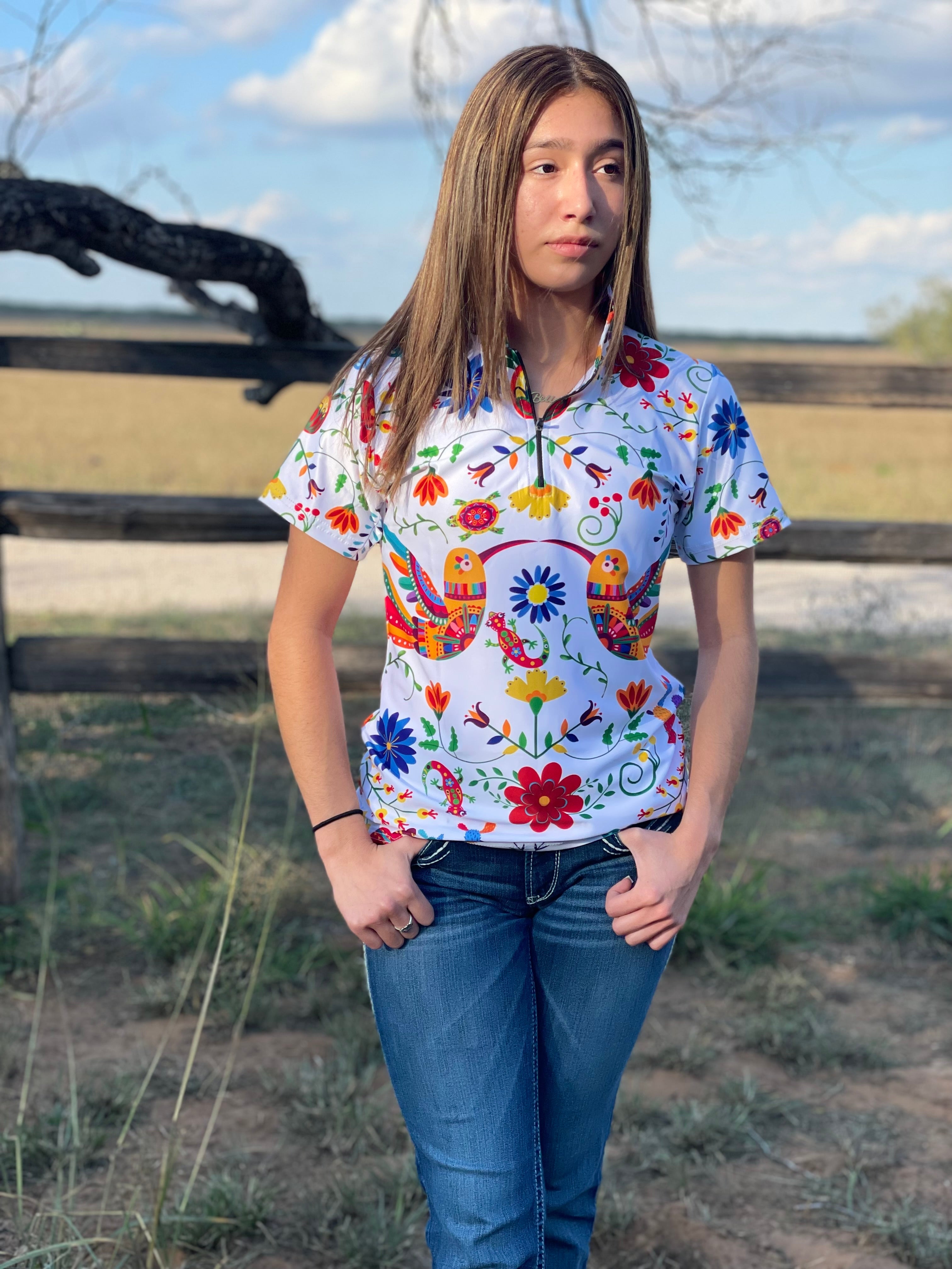 "Otomi"- Woman's Polo with Zipper