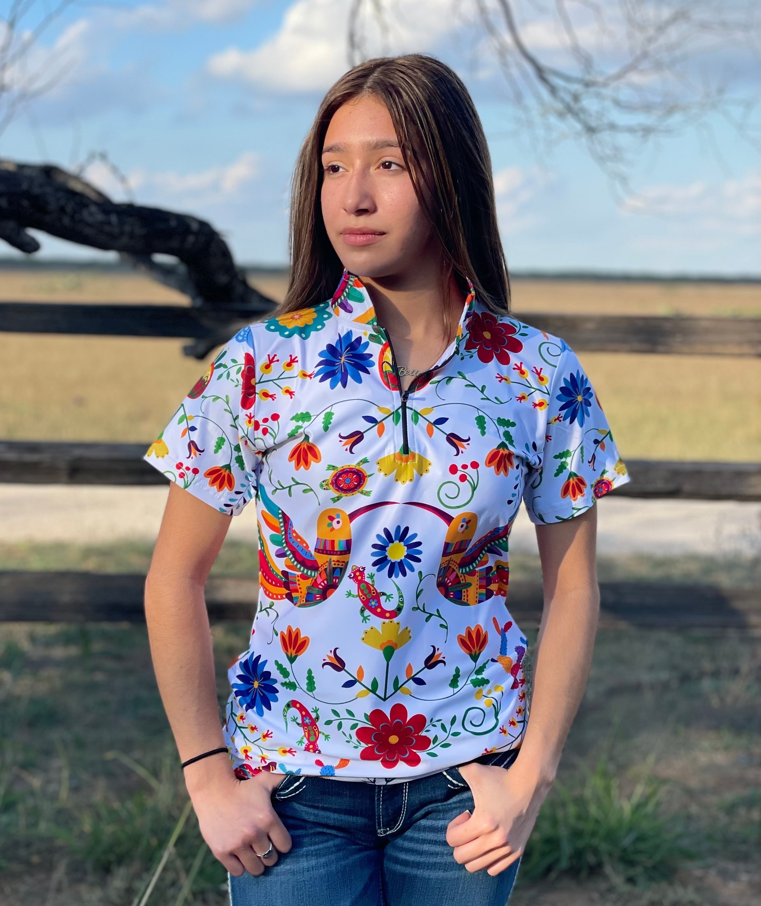 "Otomi"- Woman's Polo with Zipper