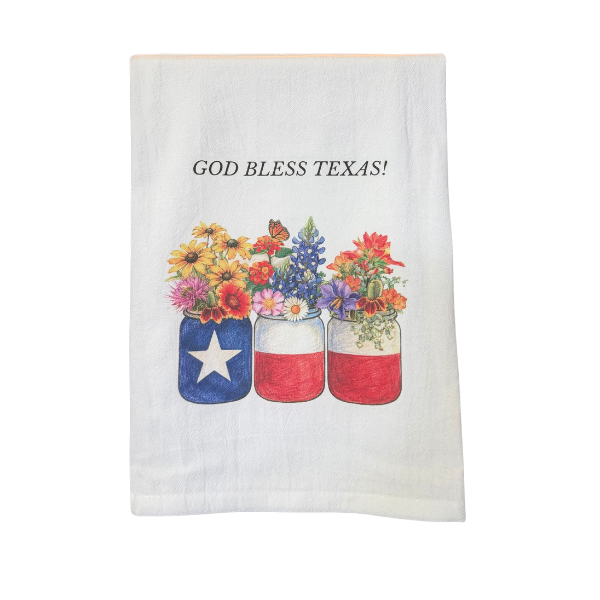 God Bless Texas – Lone Star Wildflower Kitchen Towel