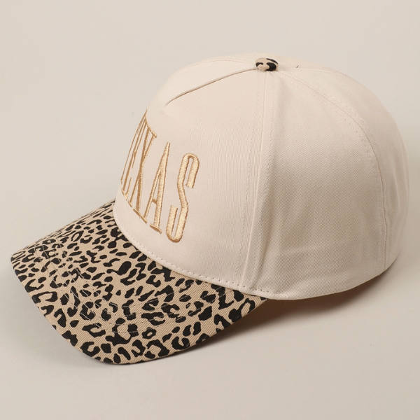 Texas Embroidered Leopard Two-Tone Trucker Cap - Cappadona Ranch
