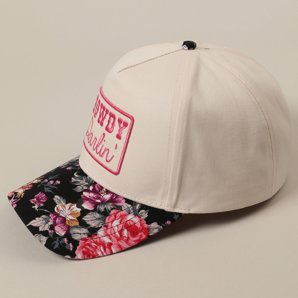 Howdy Darlin' Embroidery Patch Floral Two-Tone Hat - Cappadona Ranch