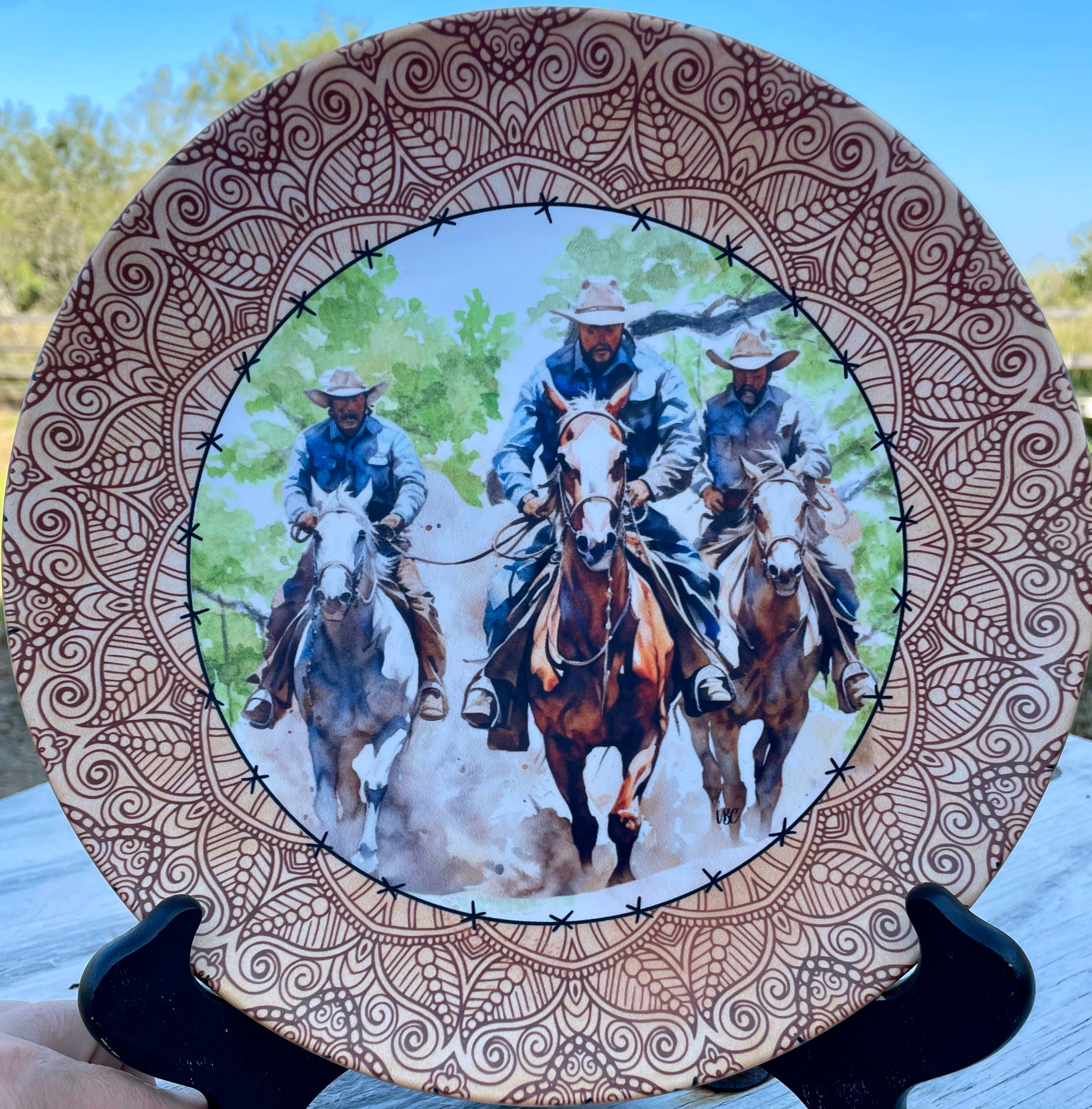 Texas Riders Collection Plates Set (4-Piece)