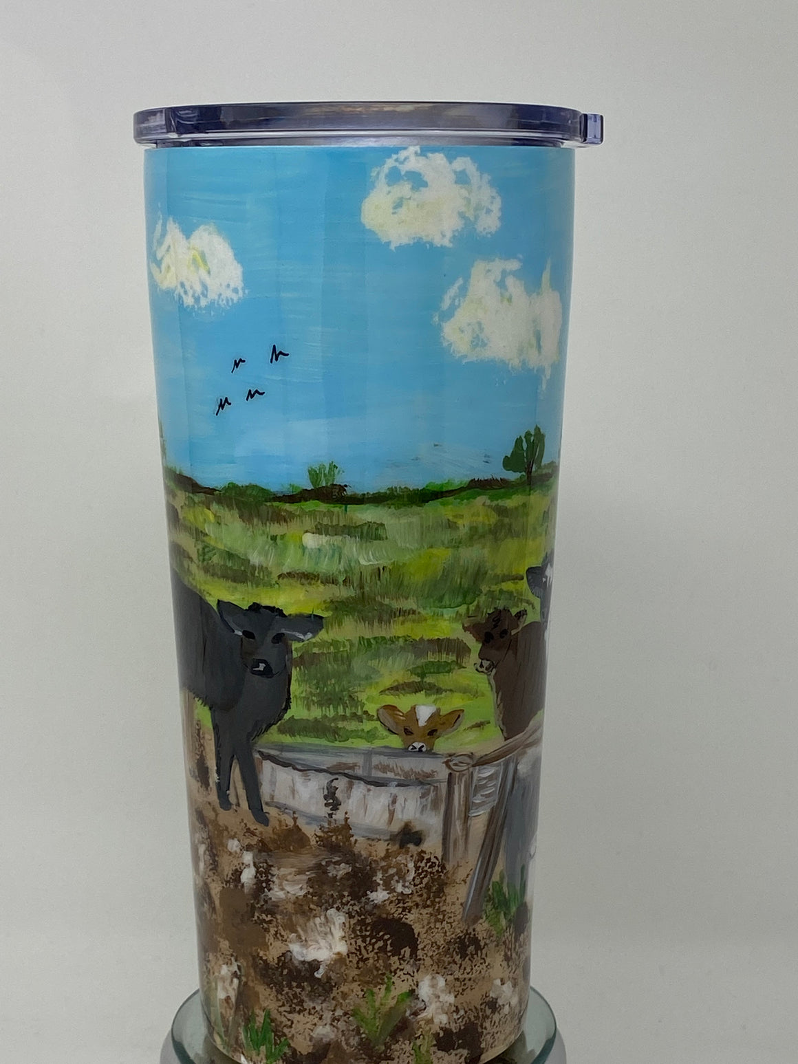 Hand Painted cattle tumbler