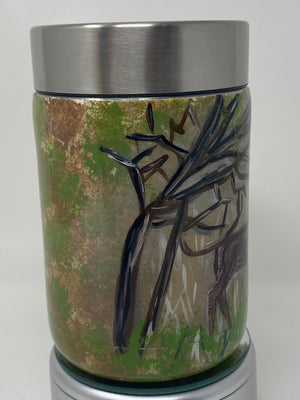 Hand Painted Buck Insulated Tumbler 12 oz.