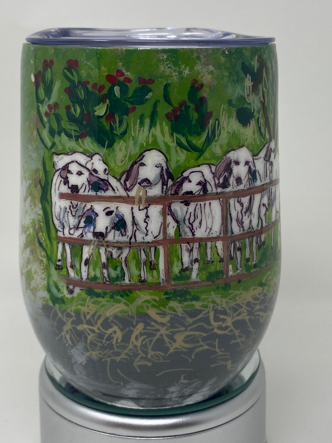 Hand Painted cattle tumbler 