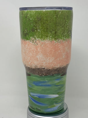 Hand Painted Dove Reflection Tall Tumbler 30 oz.