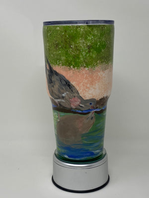 Hand Painted Dove tumbler 