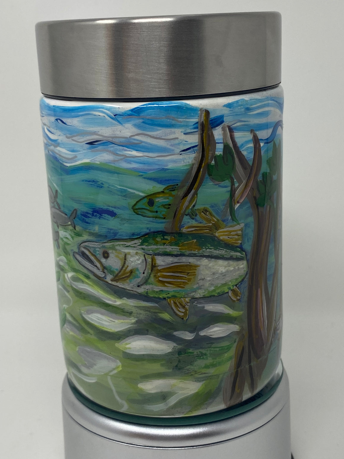 Hand painted snook fish tumbler 