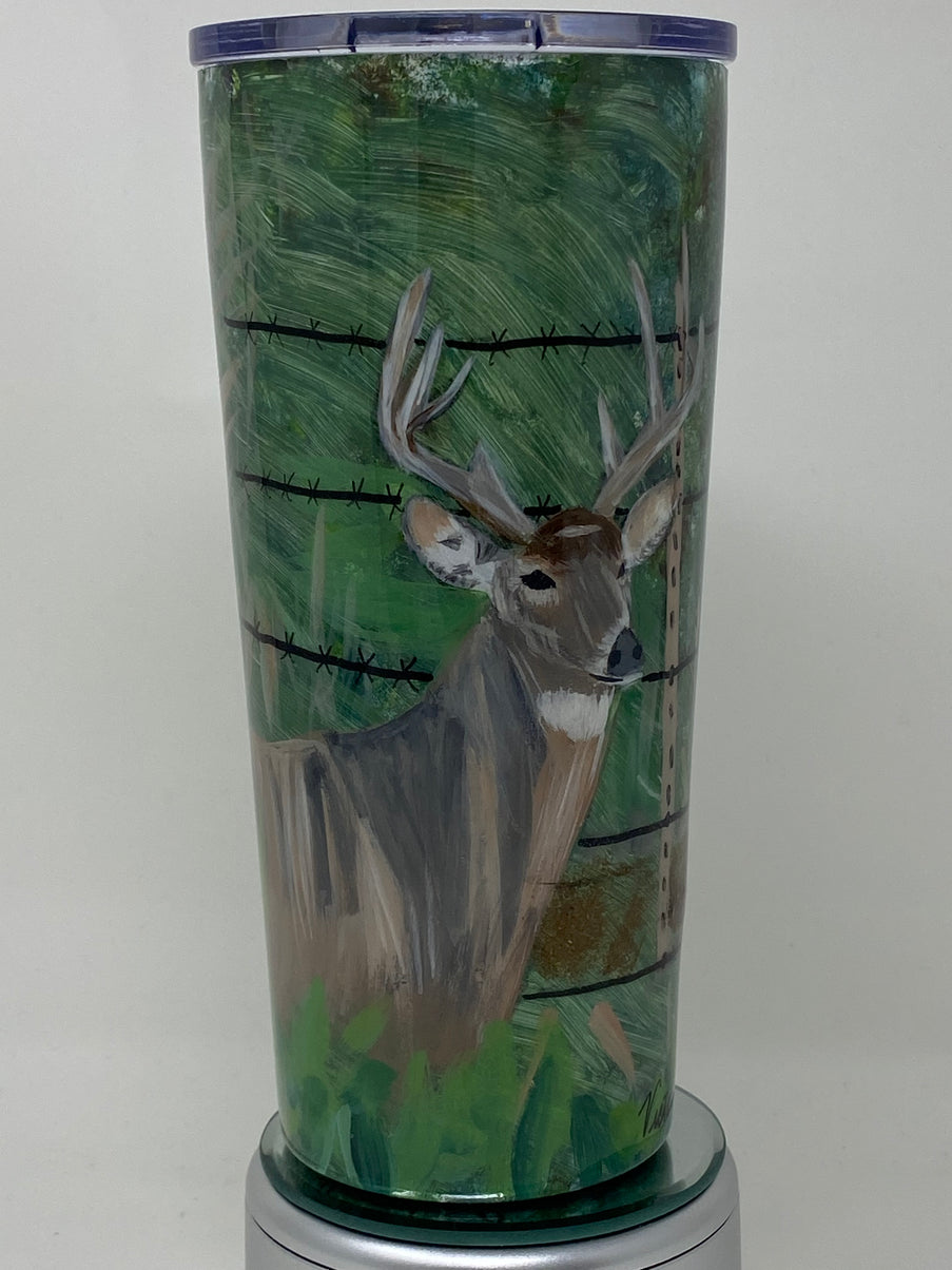 Buck in Fall Camo White Tail Deer Travel Mug