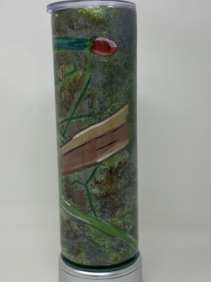 Hand Painted Worm Eating Chile Piquin Tall Tumbler 30 oz